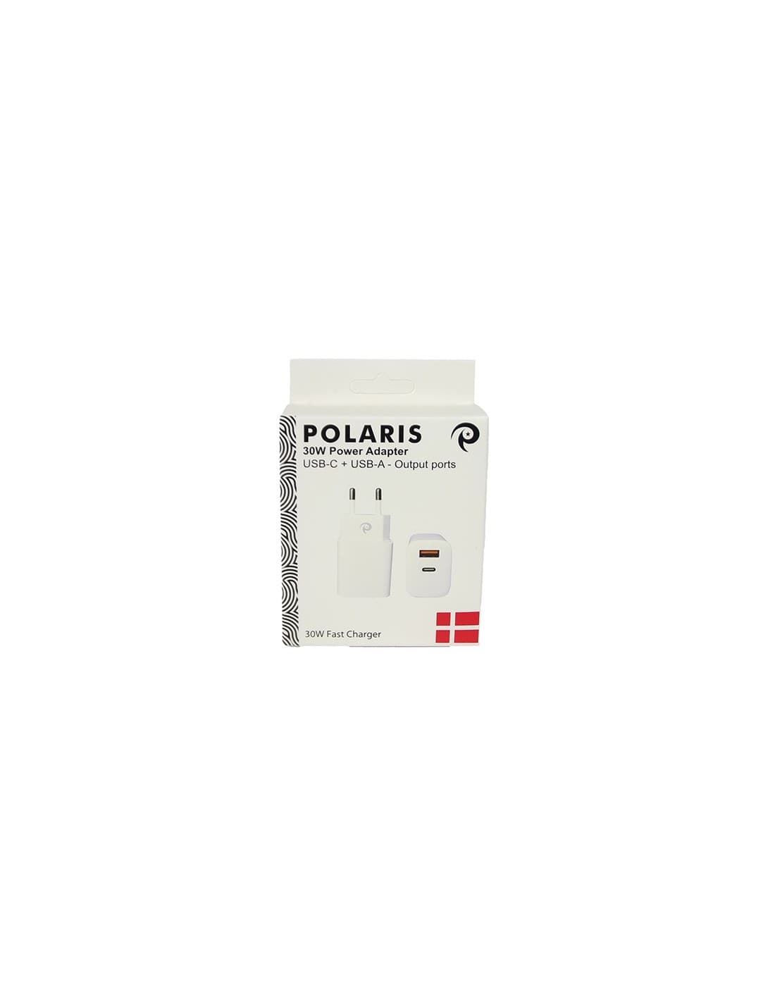 Mobillader 30 W med USB-C og USB-A – hvit